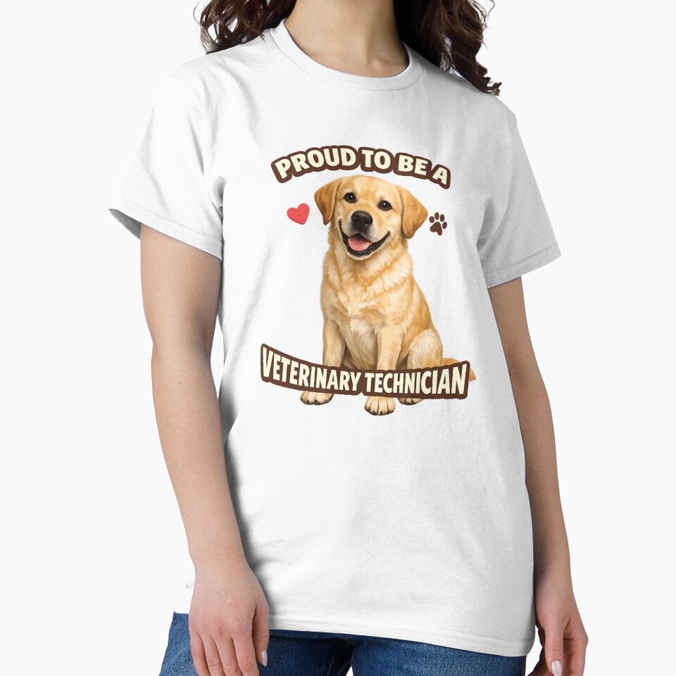 Proud to Be a Veterinary Technician Labrador Dog Vet Tech Pride Design by 486DesignCo