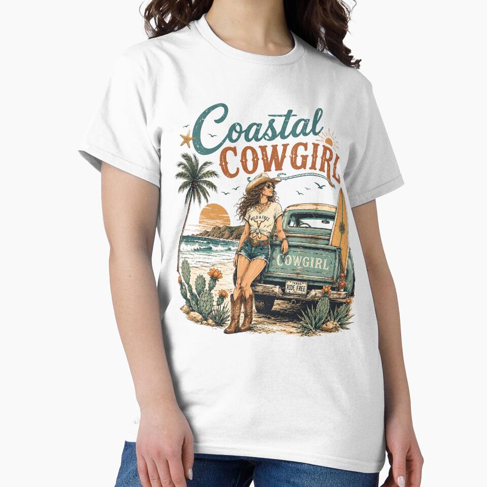 Retro Summer Coastal Cowgirl Sunset by legendaryskins