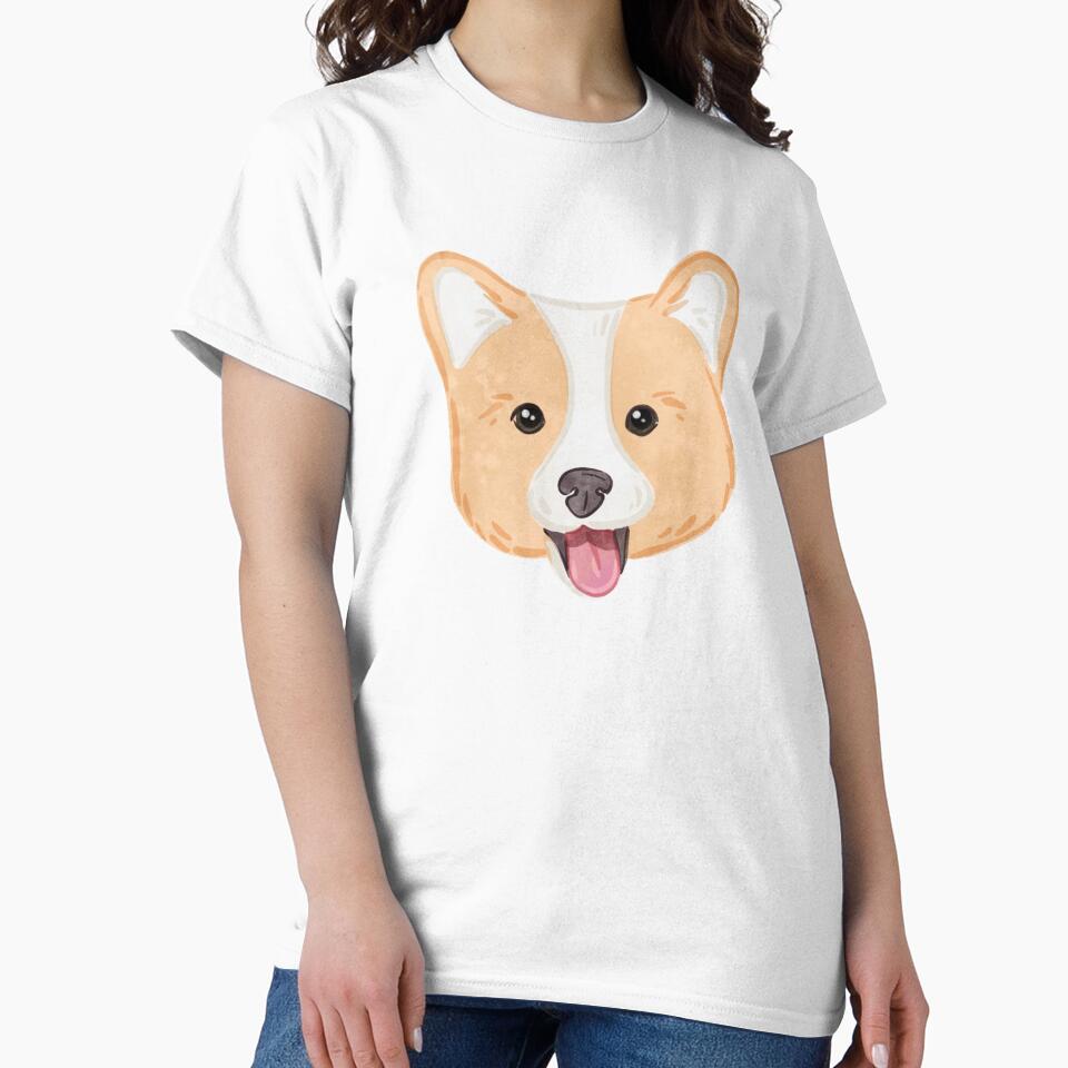 Watercolor Corgi Dog by serafineaandd