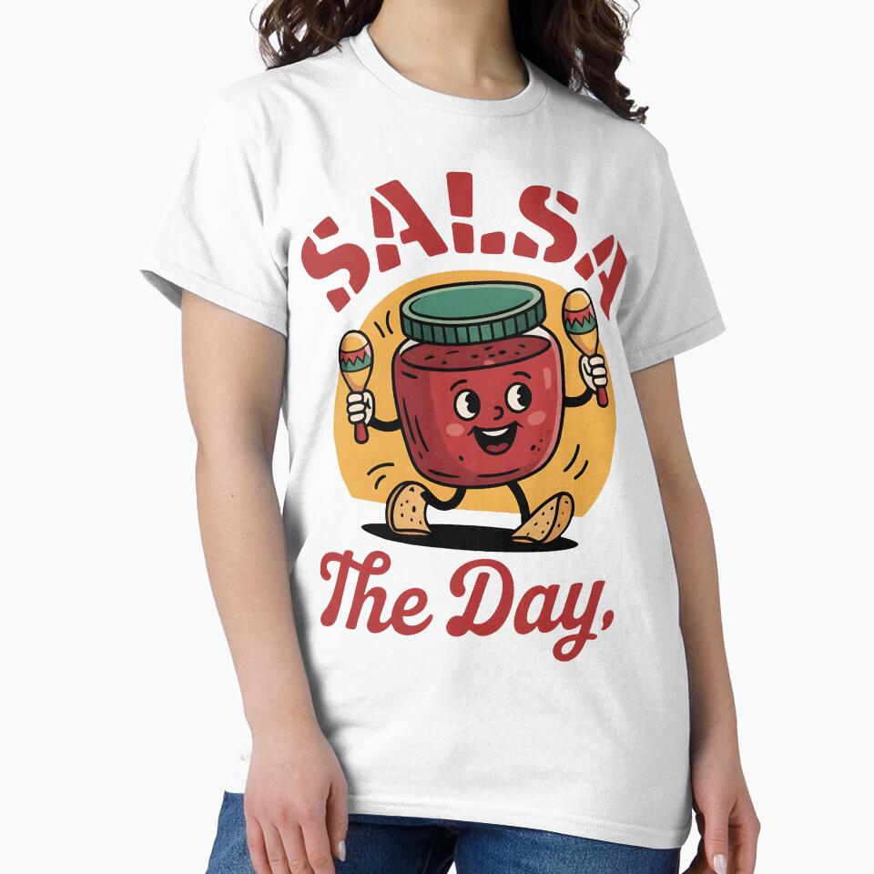 Salsa The Day – Funny Jar Salsa Pun Design by Velvetwhim