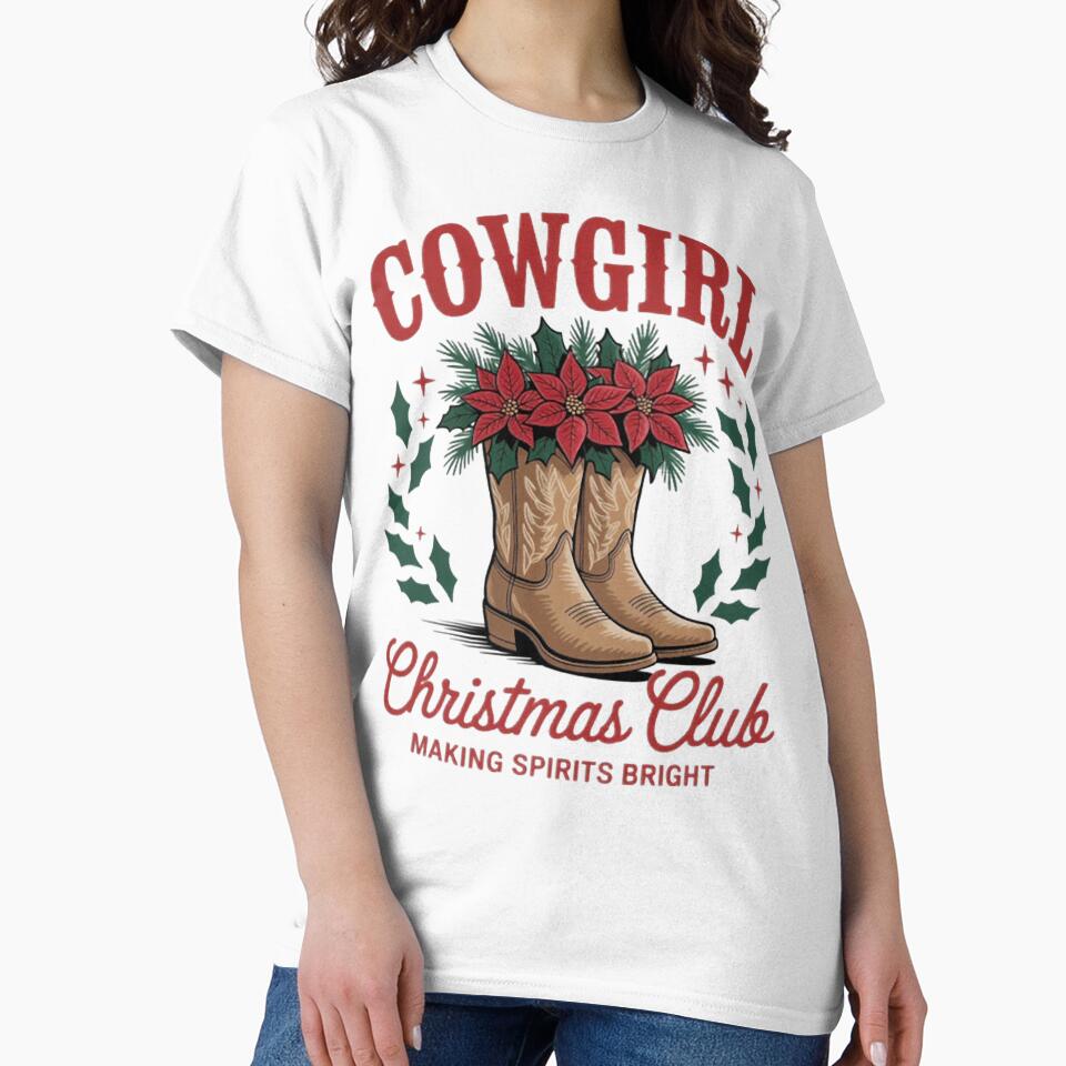 Cowgirl Christmas Howdy Xmas Cowgirl Boots Flower Western by CraftyCuttable