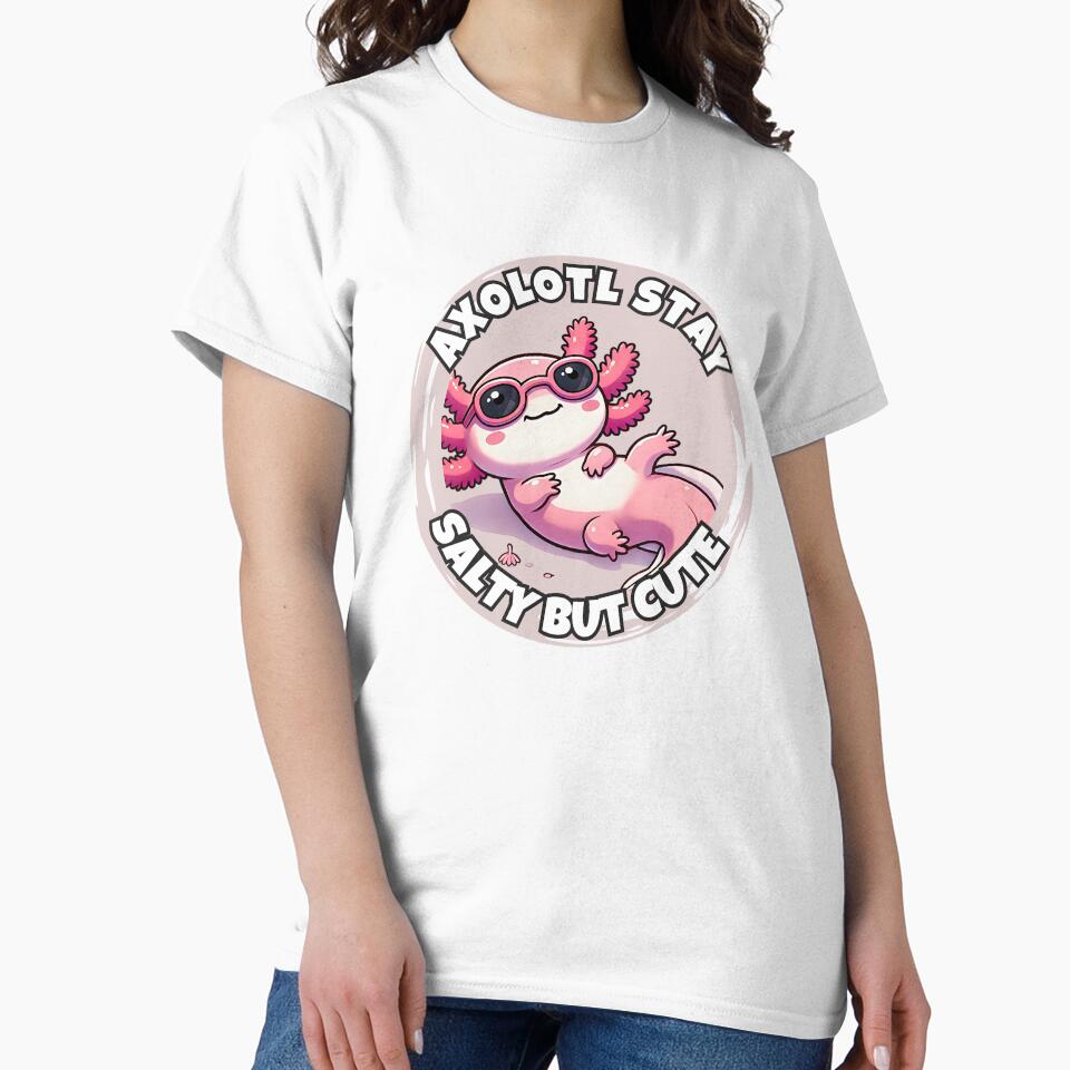 Axolotl Cute Sticker Stay Salty but cute by SaavedraDesign