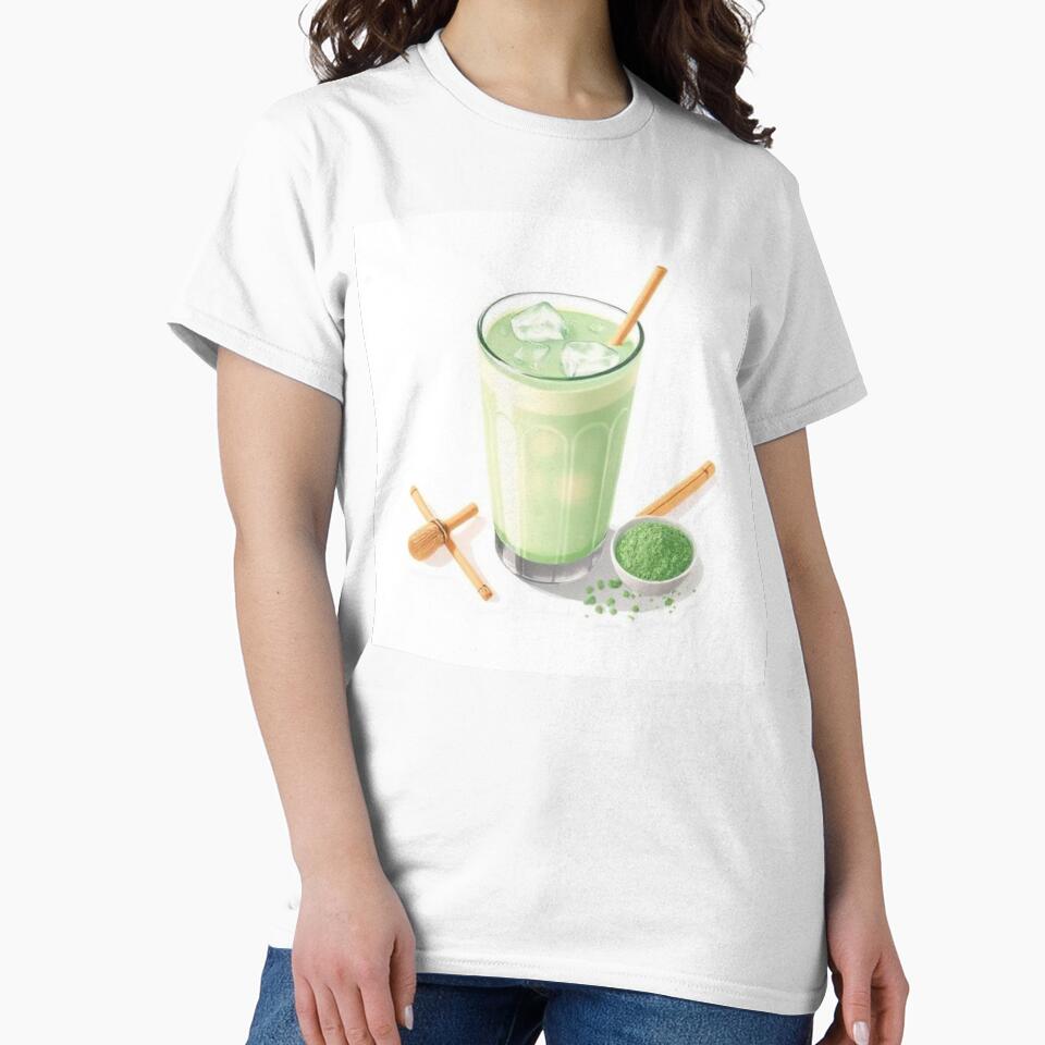 Iced Matcha Latte – Fresh Green Tea Drink Illustration by zenaikido