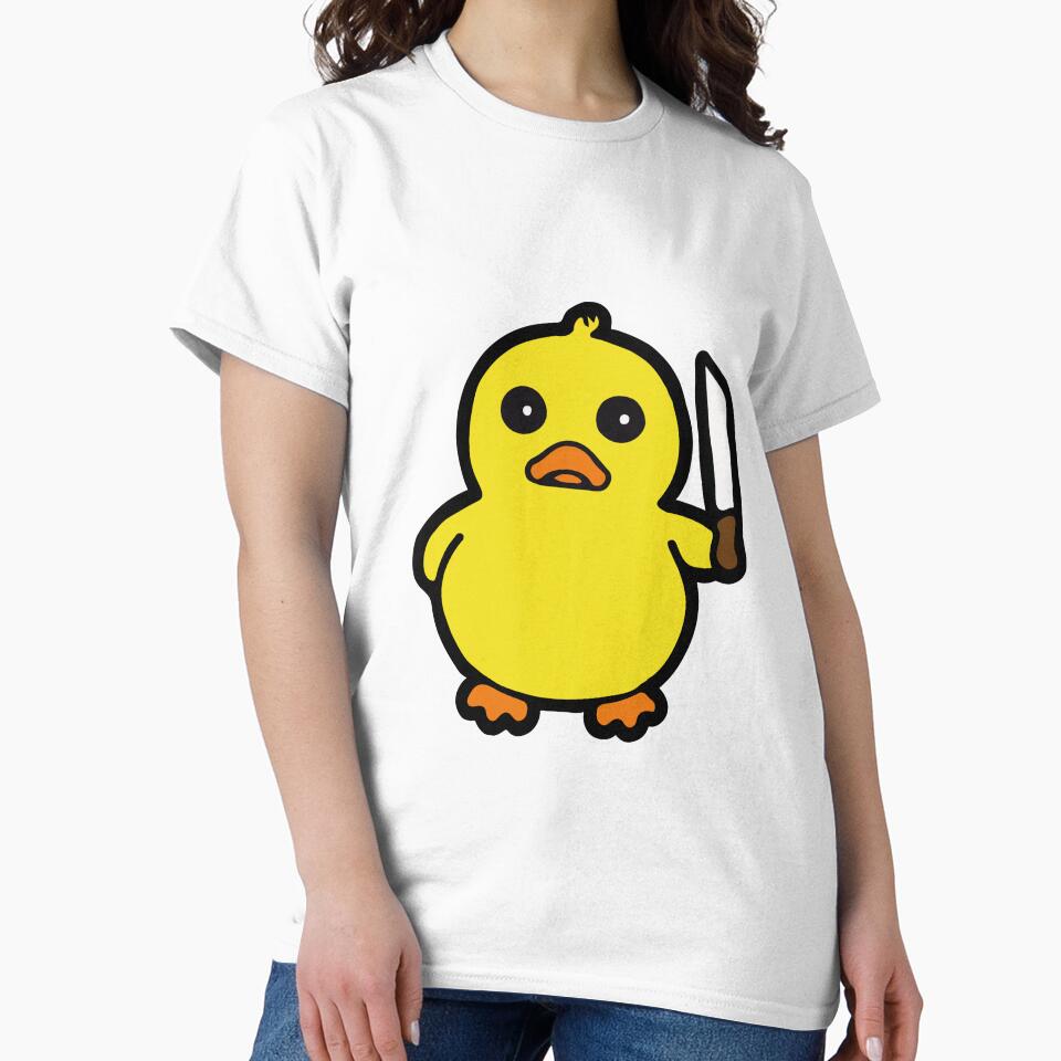 Cute duck with knife drawing by SINANSHOP