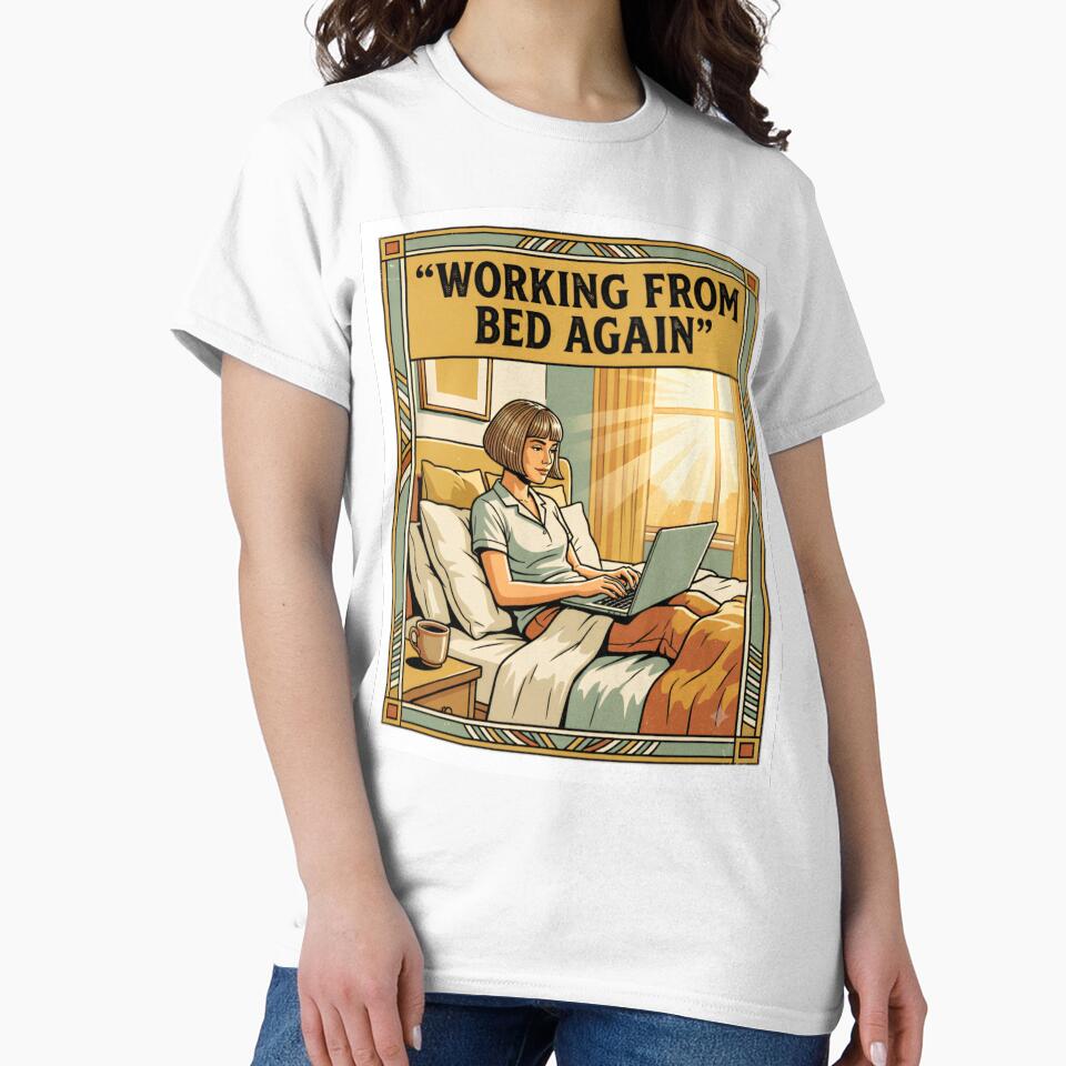 Retro Bed Office Travel Poster for Remote Workers by urbinet