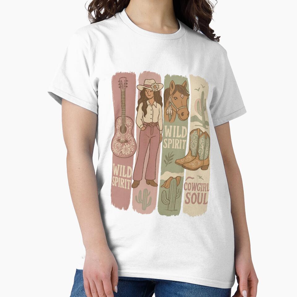 Wild Spirit Cowgirl Soul – Retro Western Cowgirl Sticker by inkoutninja