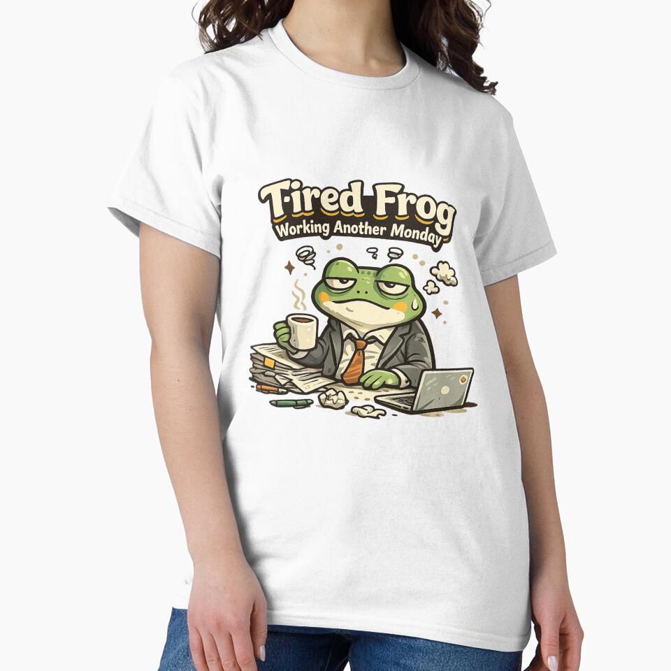 Tired frog at the office on Monday by FroggyOnly