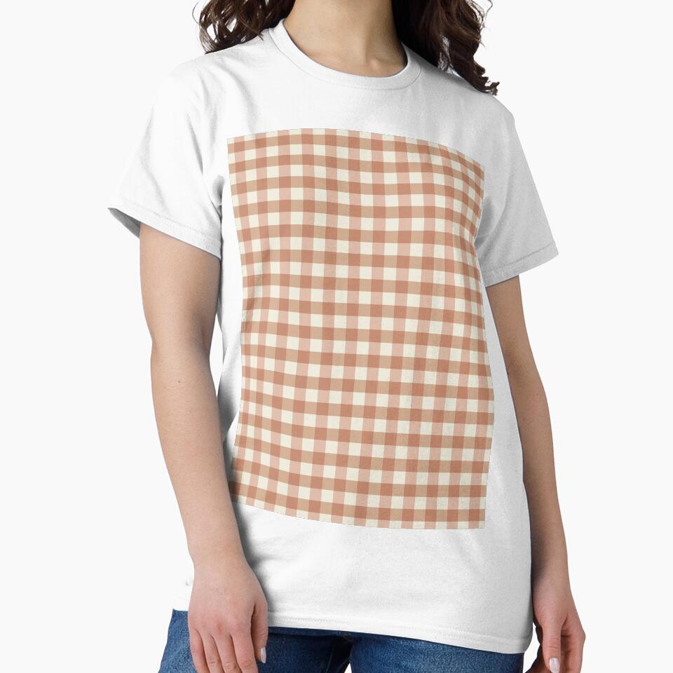 Terracotta Gingham Plaid Pattern by OpalEllery