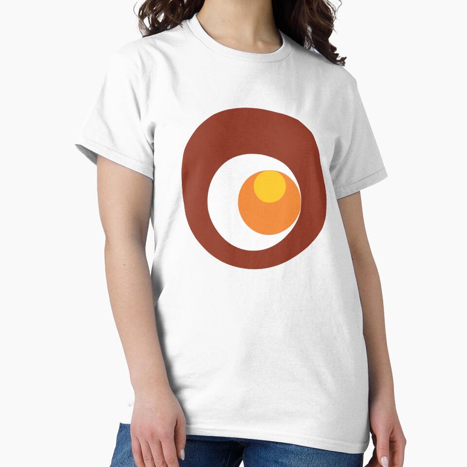 Optical circles - retro pop ilustration - yellow orange brown by soulbrew