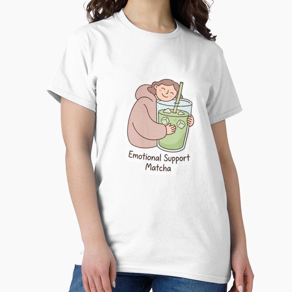 Emotional Support Matcha Cute Illustration | Cozy Matcha Lover Sticker by MuseAI