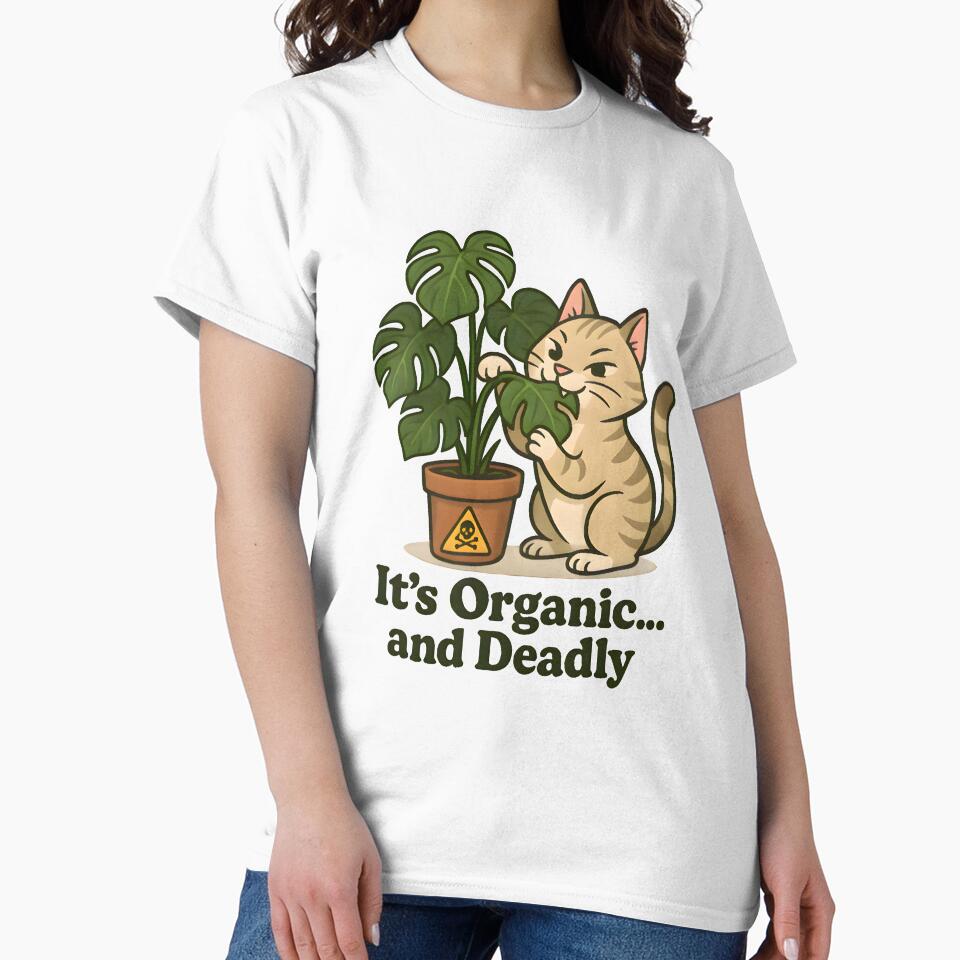 It’s Organic… and Deadly – Funny Cat vs Monstera Design by Bettybee00