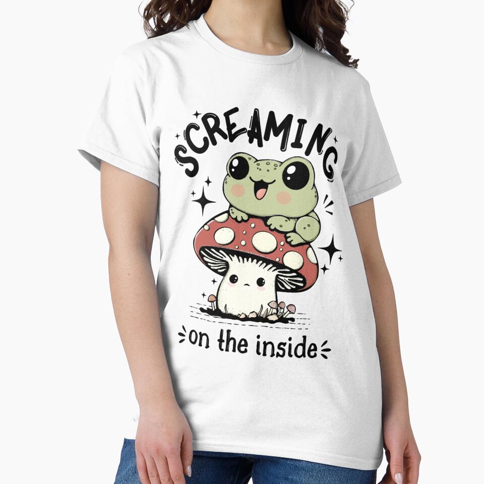 Screaming On The Inside Cute Frog by Lorena Tiana