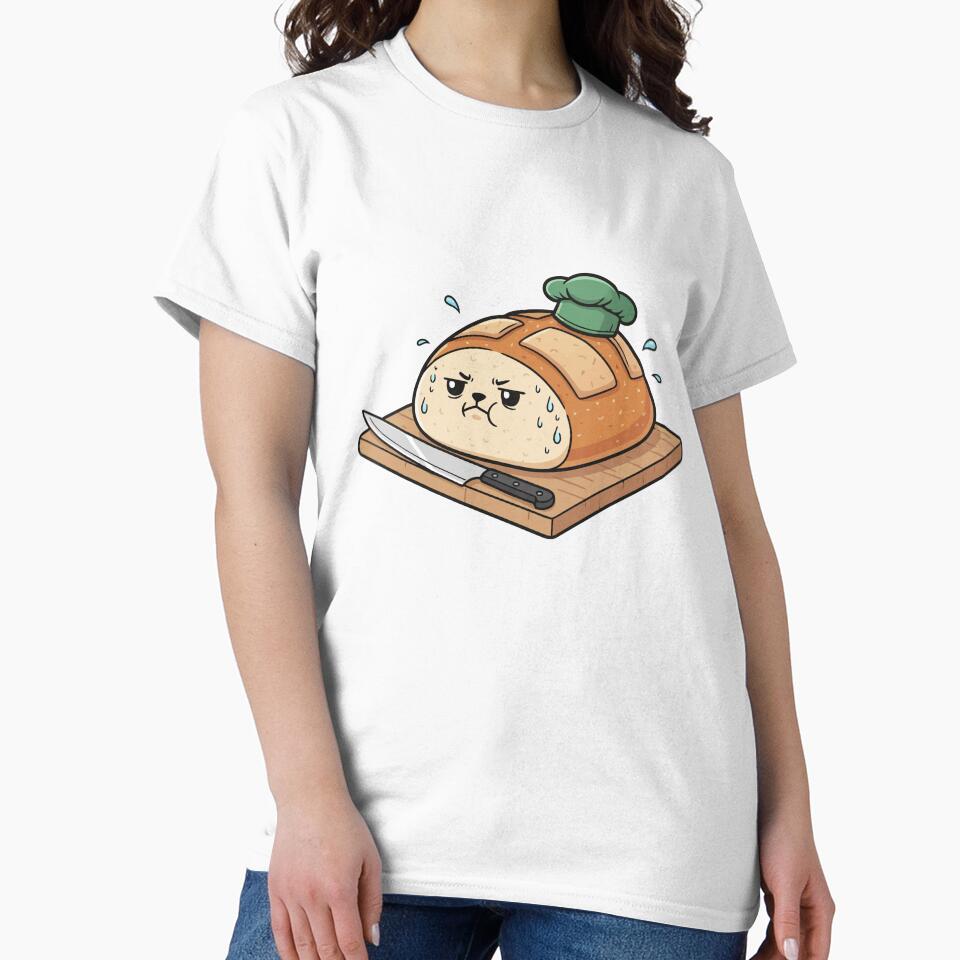 Grumpy Sourdough Bread Chef Nervous Facing Knife Sticker by dmejpl