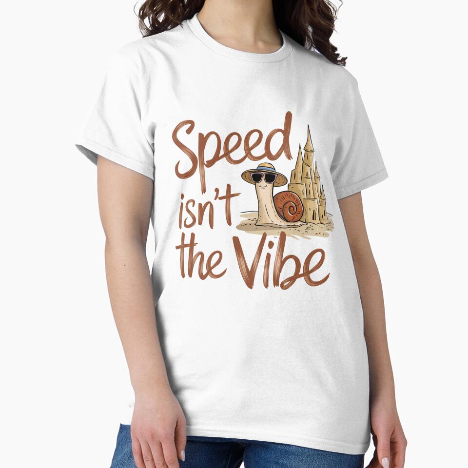 Funny Speed Isn’t the Vibe Snail Cartoon Beach Design by badburropress