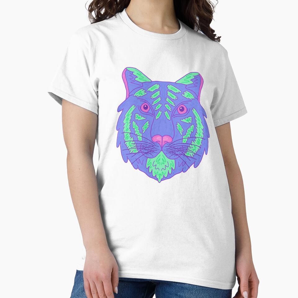 Neon vibrant tiger face by Bugbotherer30