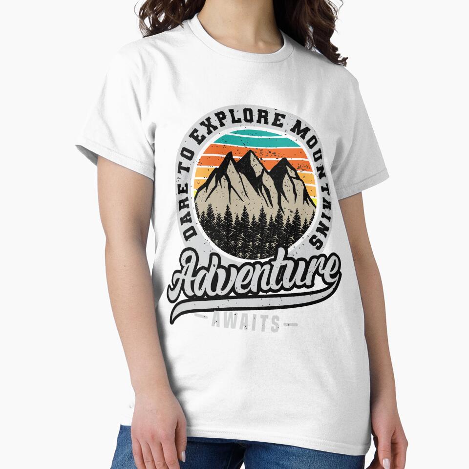 Adventure Awaits Typography With Mountains Vintage by OnlyPrint20