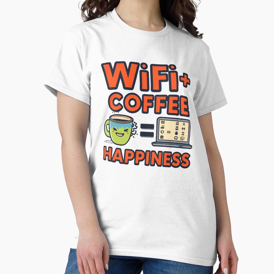 WiFi + Coffee = Happiness | Funny Digital Nomad Quote by WearTheArtx