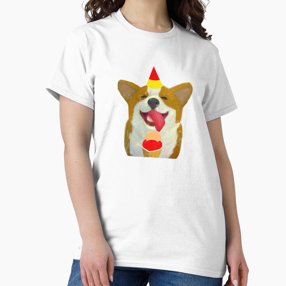Birthday Corgi Eating Ice Cream by Hear4theEars