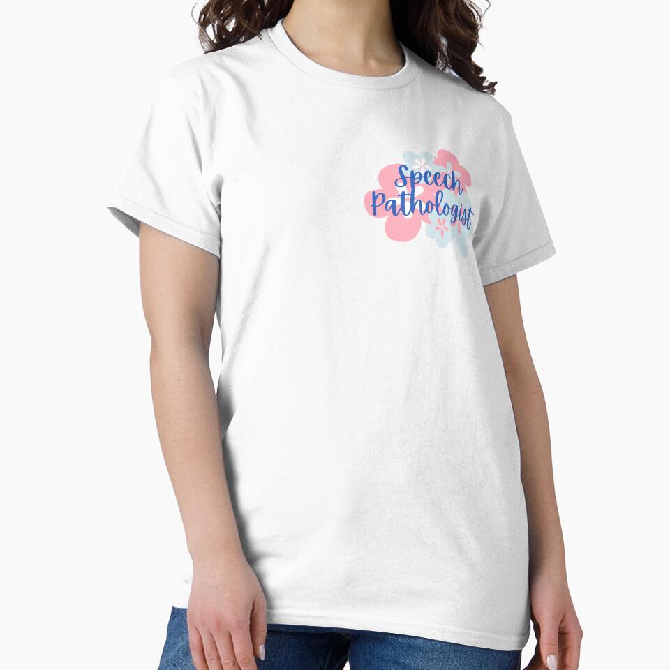 Speech Pathologist in Pink and Blue Floral Bloom by Hear4theEars