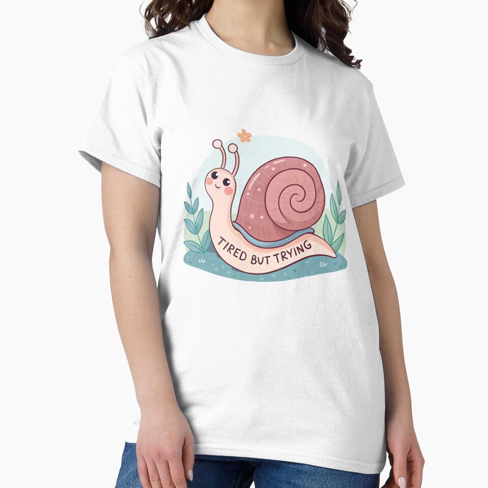 Tired But Trying – Relatable Snail Illustration by Erik Visnievskij