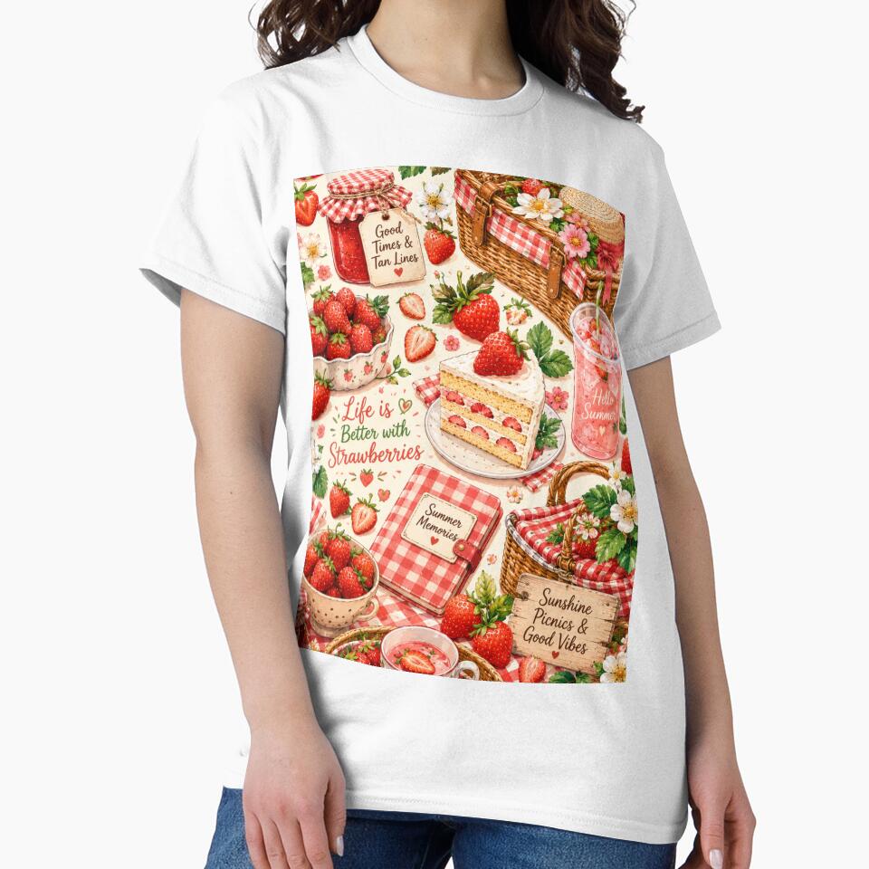 Strawberry Picnic Summer Pattern by Aramdesing