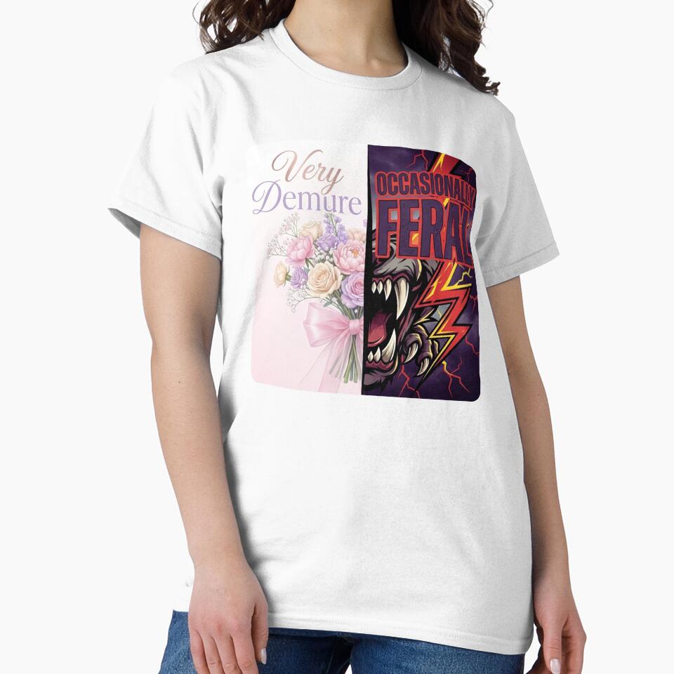 Very Demure Occasionally Feral - Funny Duality Aesthetic Tee by RDproject