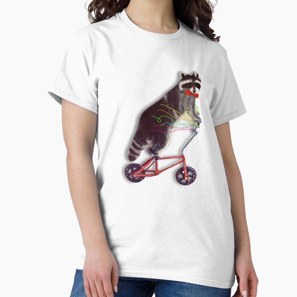 Raccoon on his little bike by TeddyDuckling