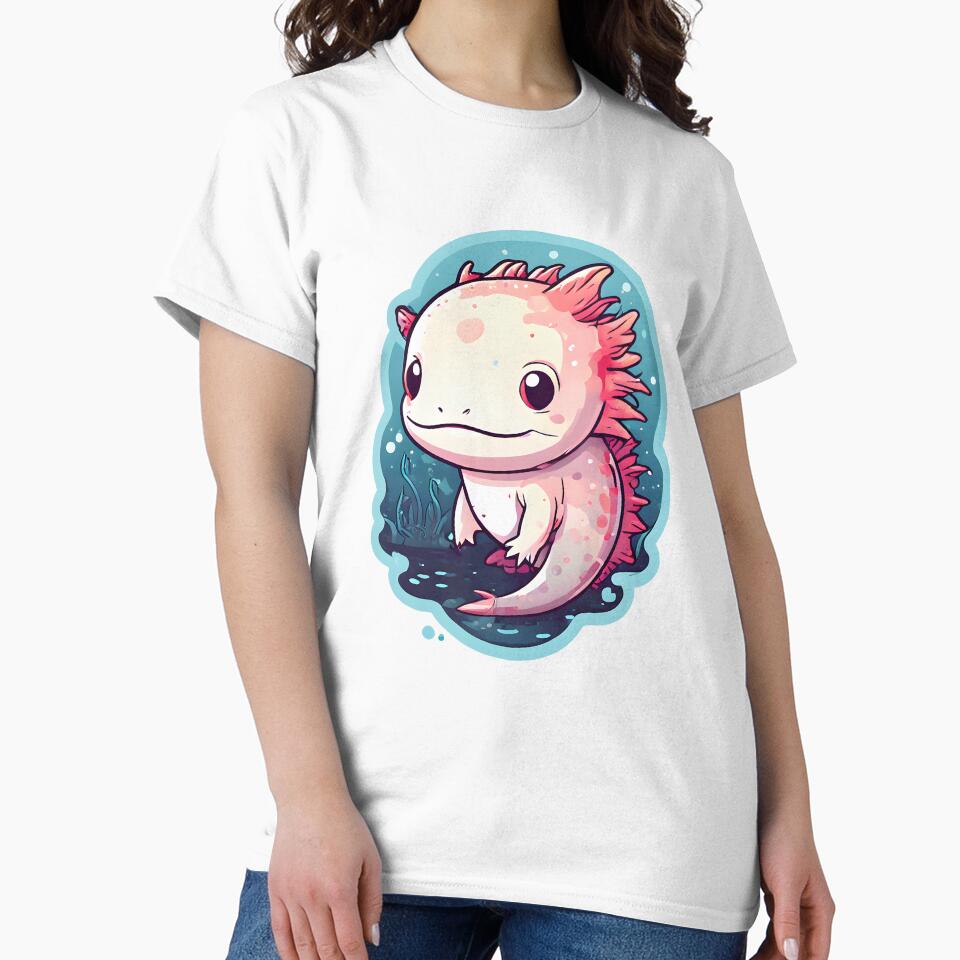 Pink Axolotl Baby by RetroPop23