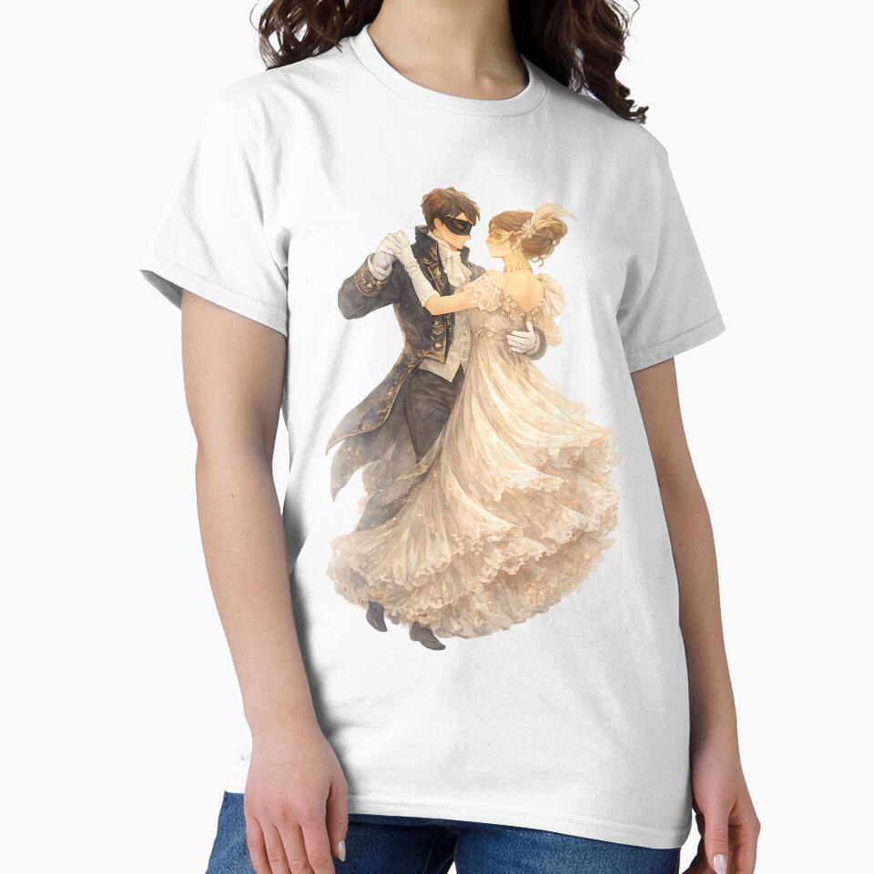 Masquerade Waltz – Regency Dancing Couple Illustration by BumbleVee ☀️