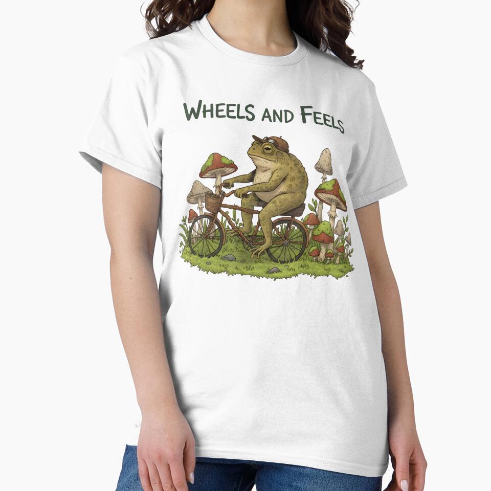Toad on Two Wheels in Mushroom Woods by AnnDesignStudio