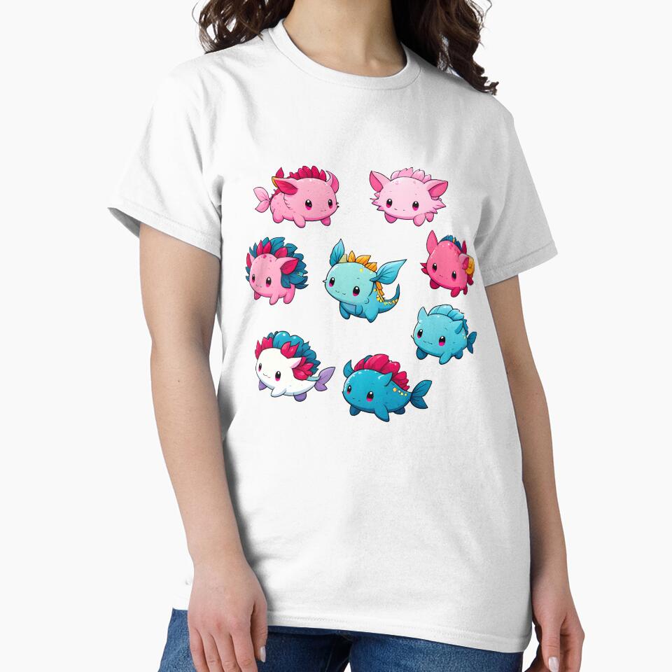 Cute Colorful Axolotl by RetroPop23