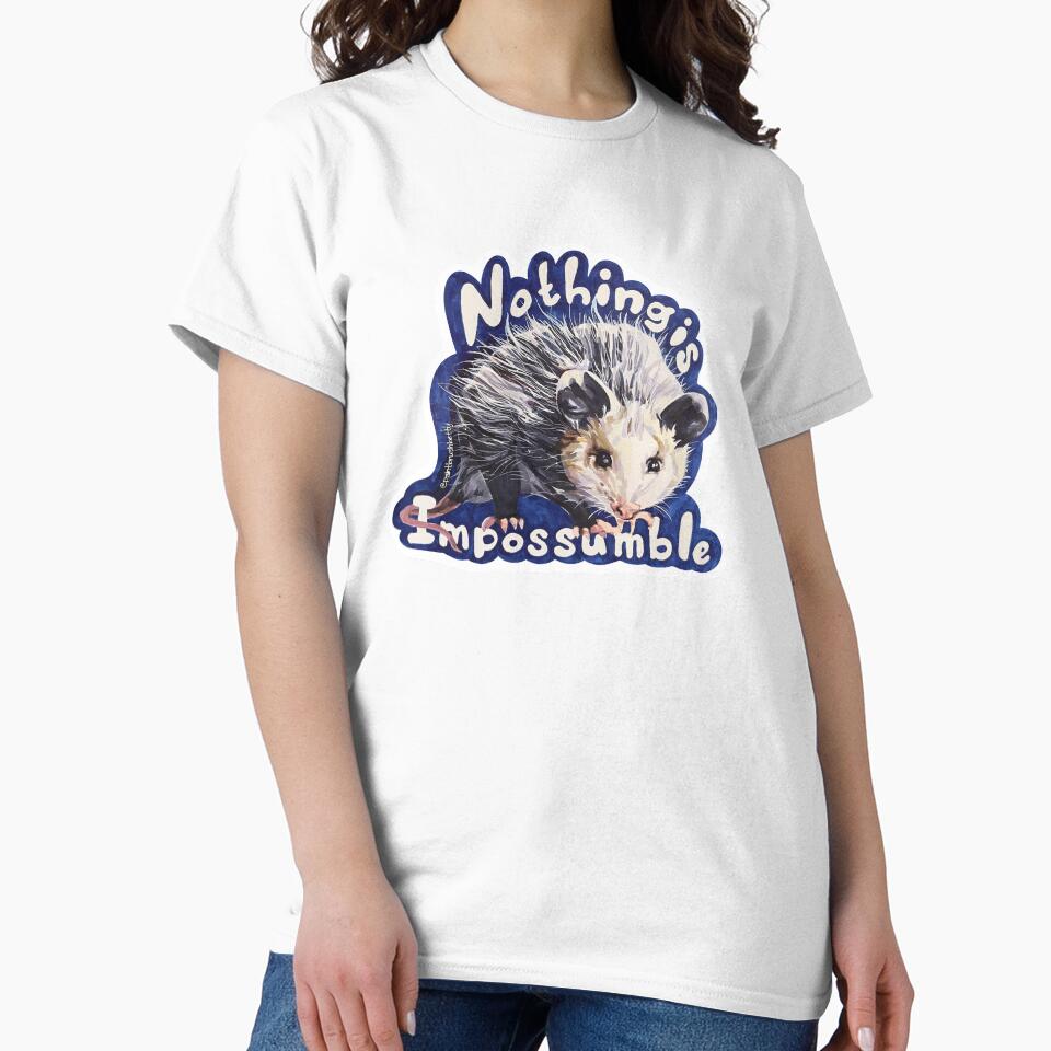 Hand Drawn Nothing is Impossumble Opossum by Paintbrushbetty