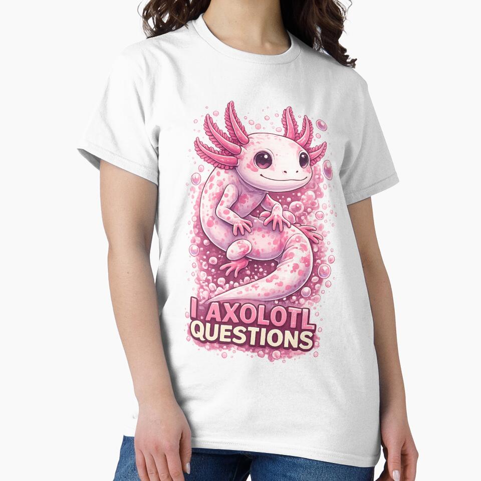 I Axolotl Questions – Cute Curious Axolotl in Soft Minimal Pastel Aesthetic by Pickachoo