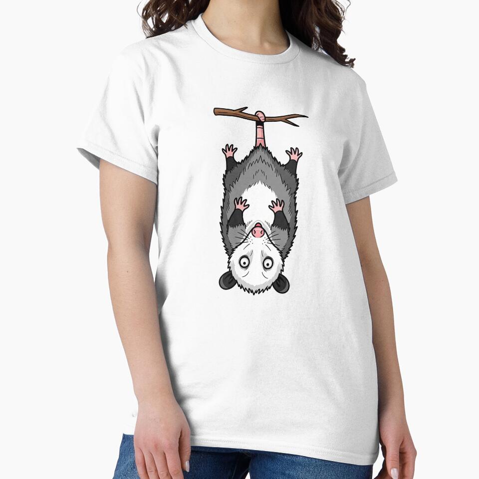 Cute Hanging Upside Down Opossum by TeeARTHY