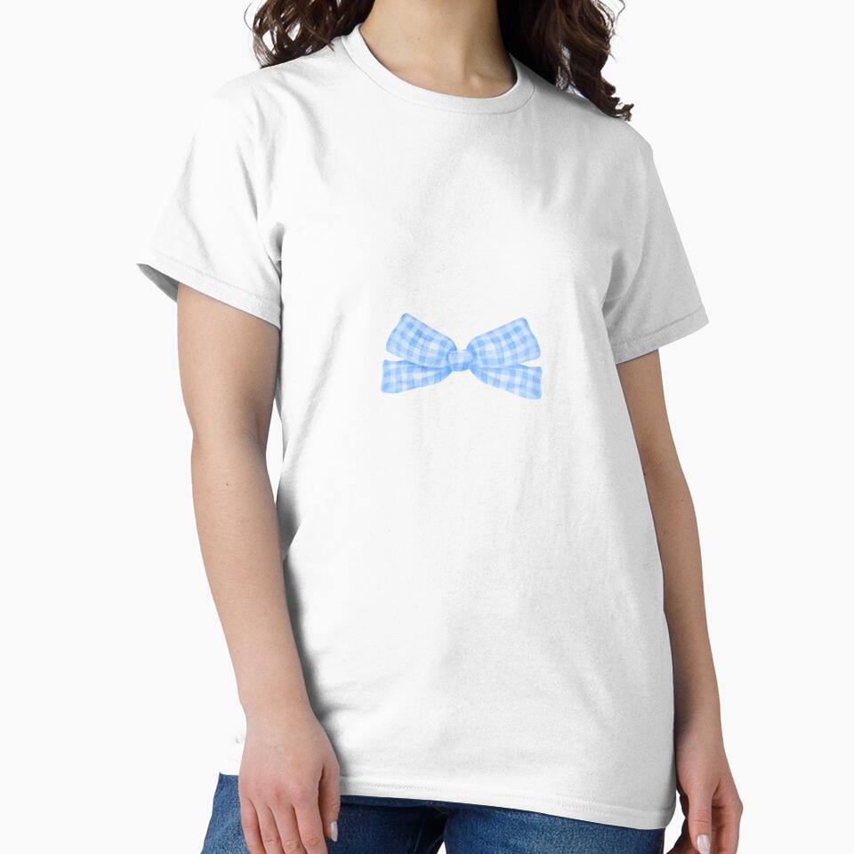 Blue Gingham Bow by Pinprint