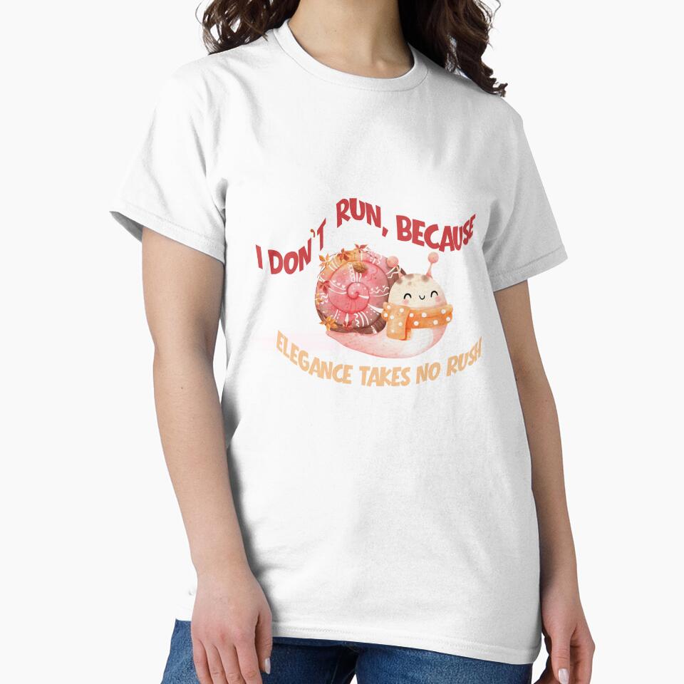 “Snail in Fall Sweatshirt — ‘I Don’t Run, Because Elegance Takes No Rush’ by clickandmagic