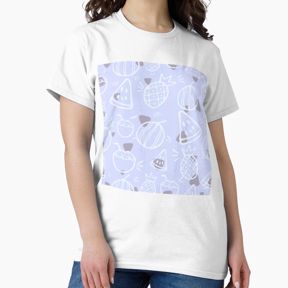 Pastel Violet Tropical Fruit Sketches Pattern by everything4eva