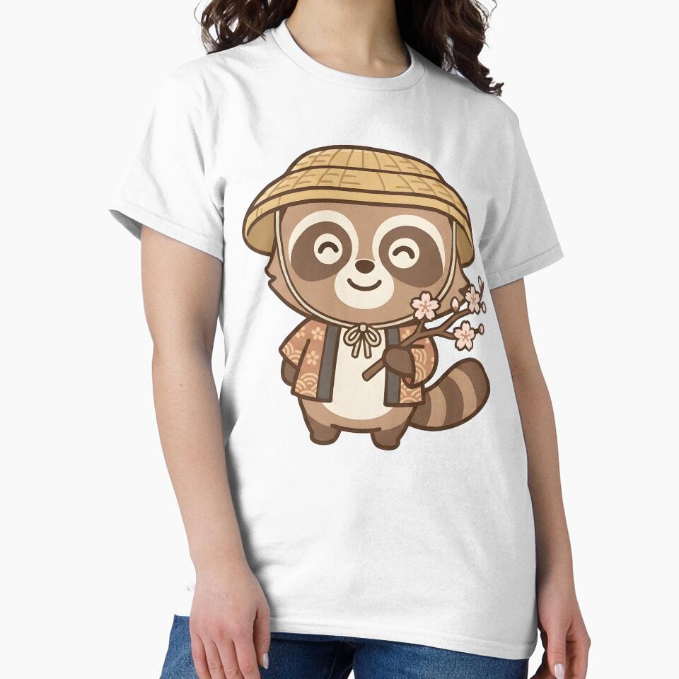 Kawaii Japanese Tanuki Cherry Blossom Picnic by dreephic22