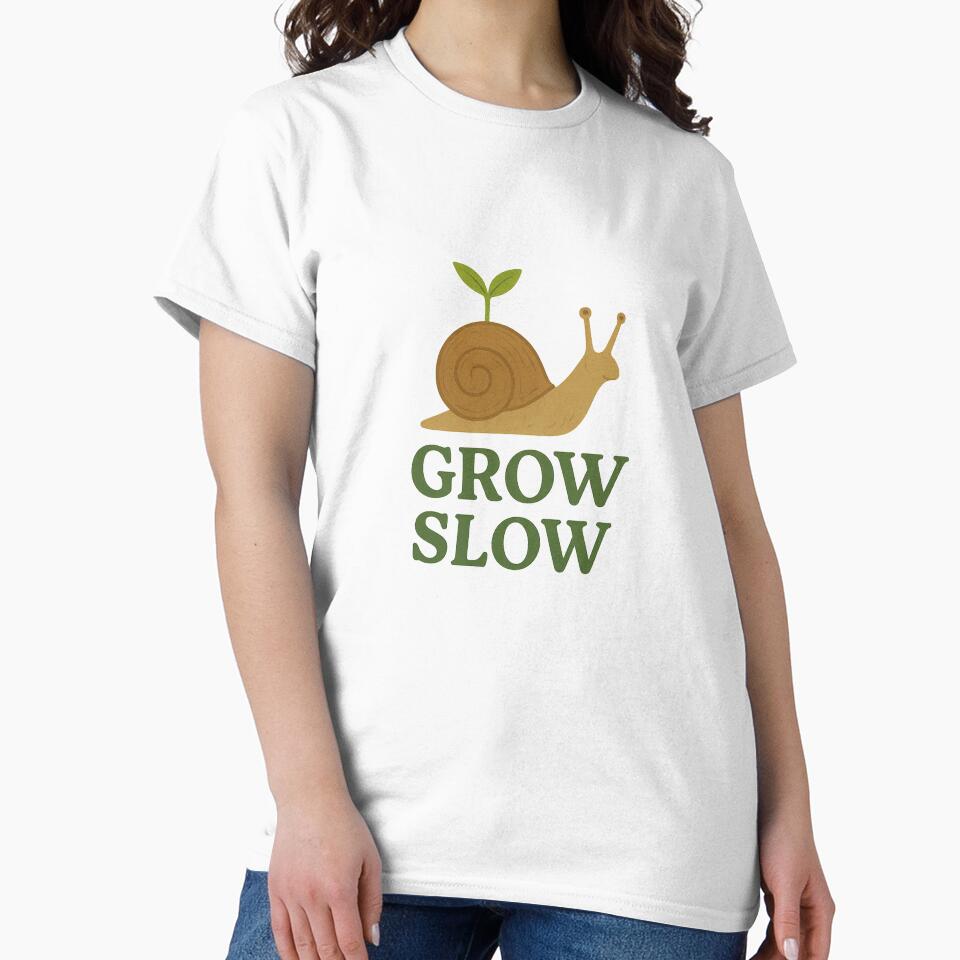 Grow Slow – Botanical Snail with Sprout Eco Sticker by Feral Confetti