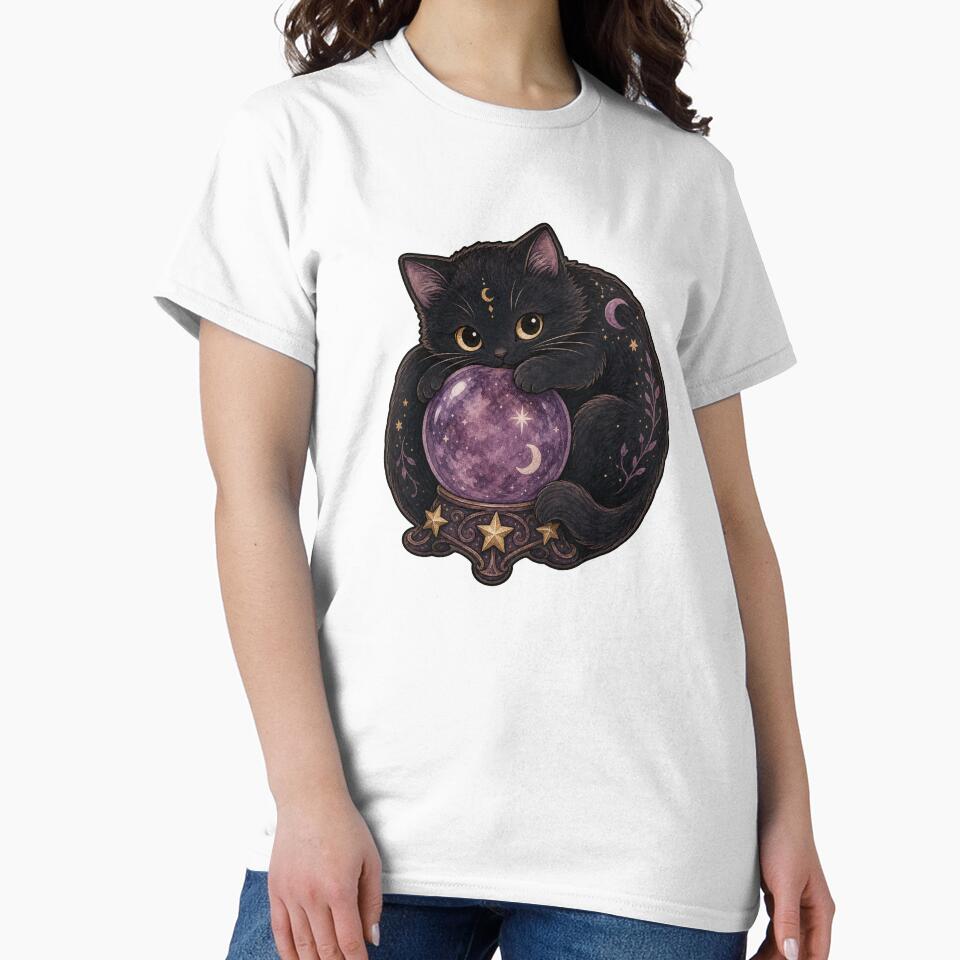Curled Black Cat Crystal Ball by The-Art-of-D