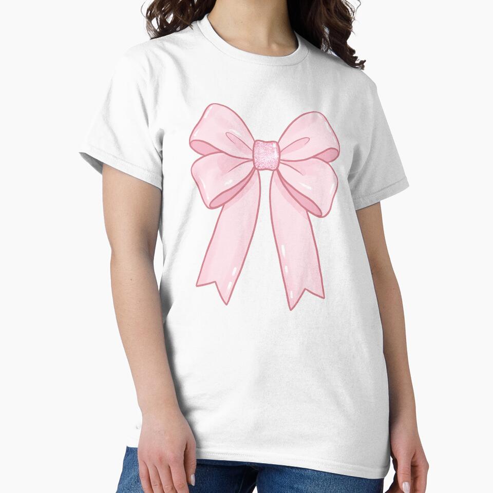 Dainty Pink Coquette Bow with Glitter Sparkles by HerTenderly