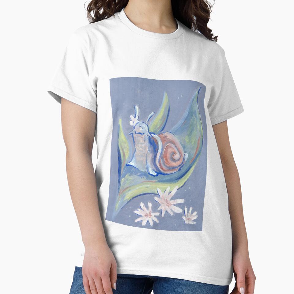 Leaf Snail Vintage Floral | Glitter and Gouache series by The Art Entropist