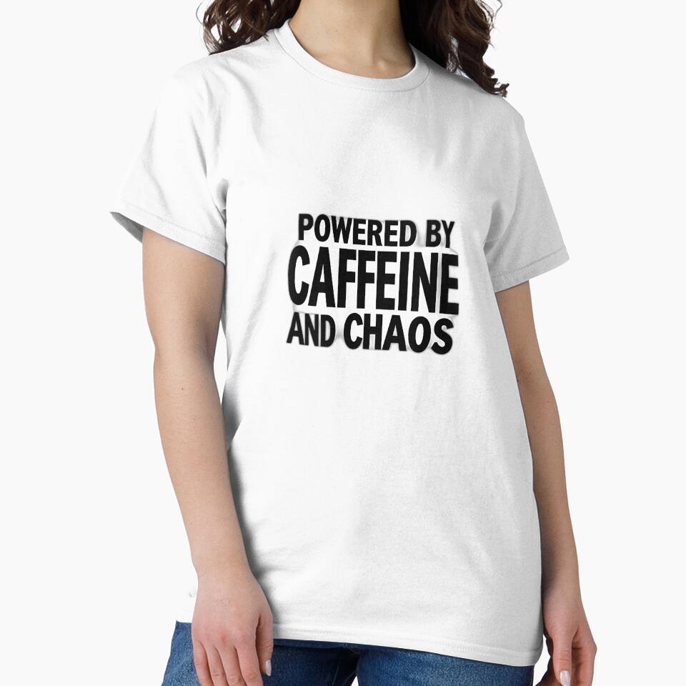 Powered by Caffeine and Chaos - Funny Coffee Lover Typography Design by Hari Arts