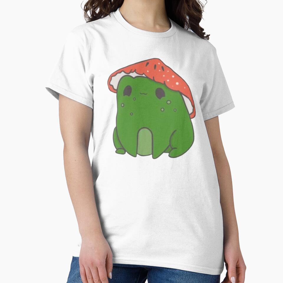 Cute Frog with Mushroom Hat, Frog Drawing with Mushroom, Mushroom Frog by GatheringPlace