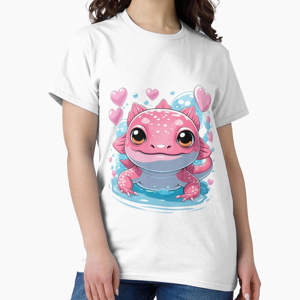 Cute Minimalist Axolotl Illustration by BarakatFashion
