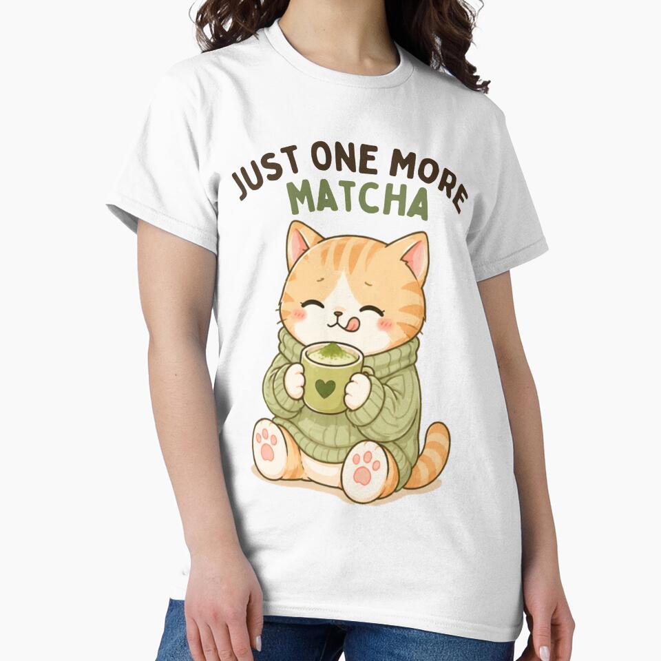 Just One More Matcha Cat | Cute Kawaii Aesthetic | Funny Cozy Mood Design by The Mood Index