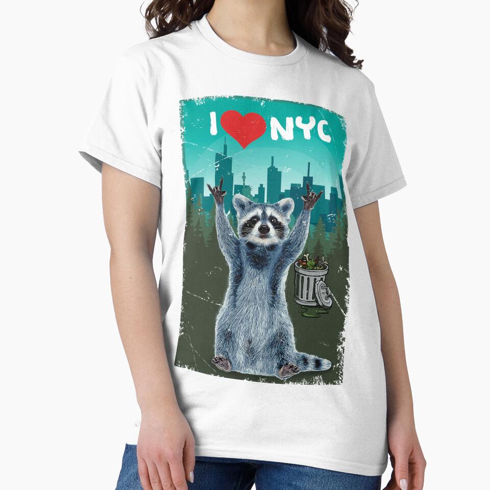 Raccoon Rock and Roll  I love nyc by TeeARTHY