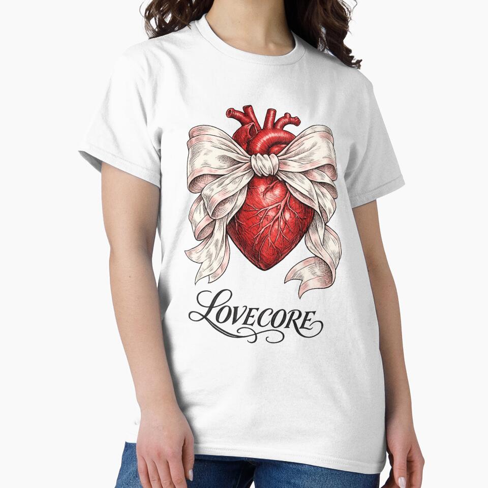 Coquette Red Heart Bow Cute Soft Girl Aesthetic Graphic by UnivStore