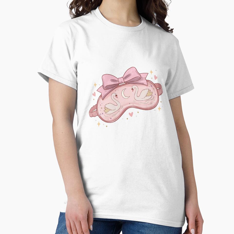 Dreamy Pink Swan Sleep Mask Aesthetic by HerTenderly