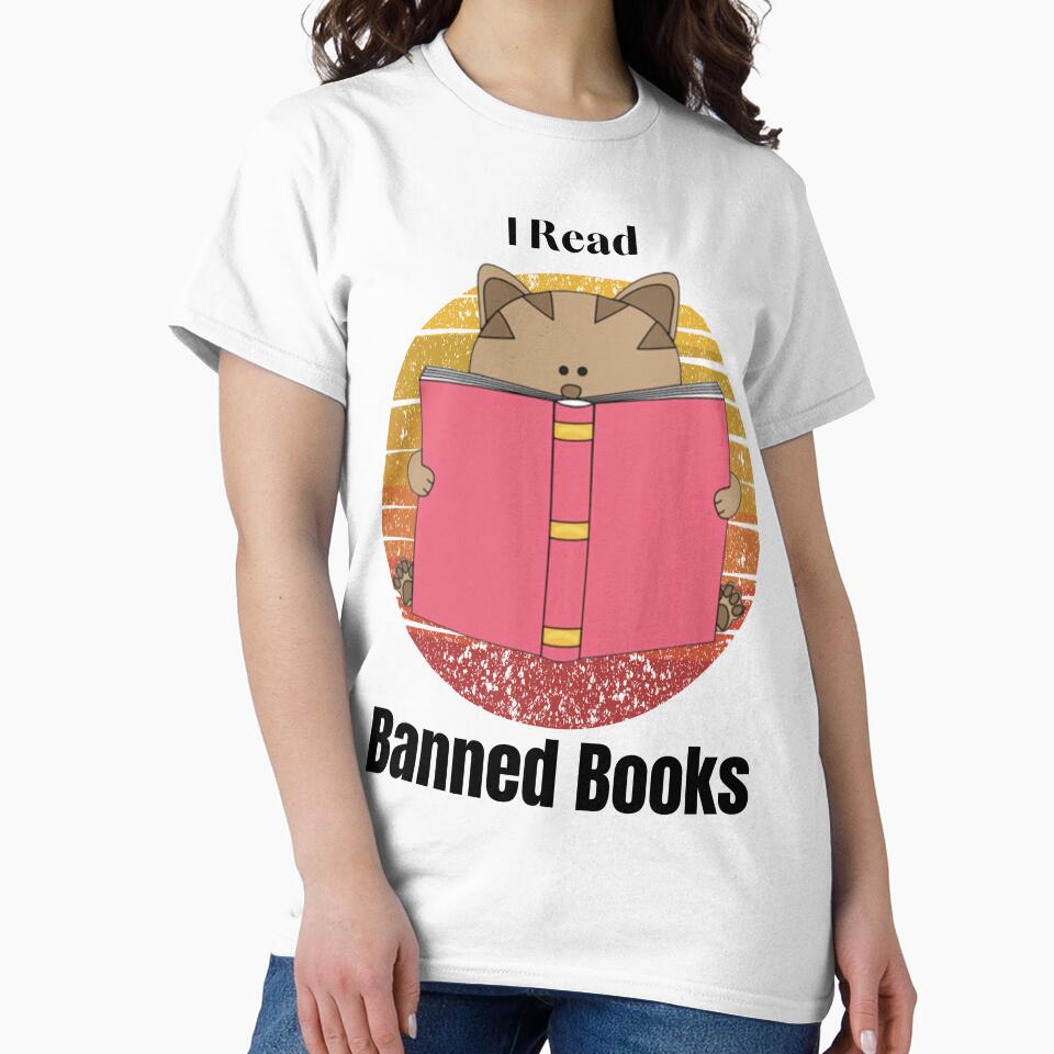 vintage cat i read banned books, funny cat by Ovrostore